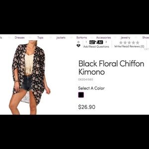 Black floral chiffon kimono (Windsor)