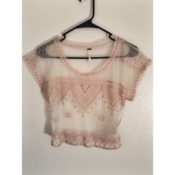 🚫SOLD🚫Sheer Embroidered Free People Top