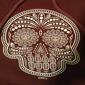 Girls maroon Obey hoodie