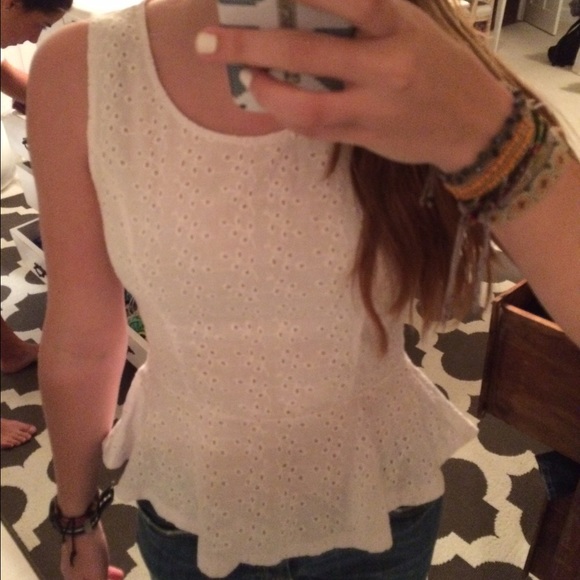 White patterned peplum top