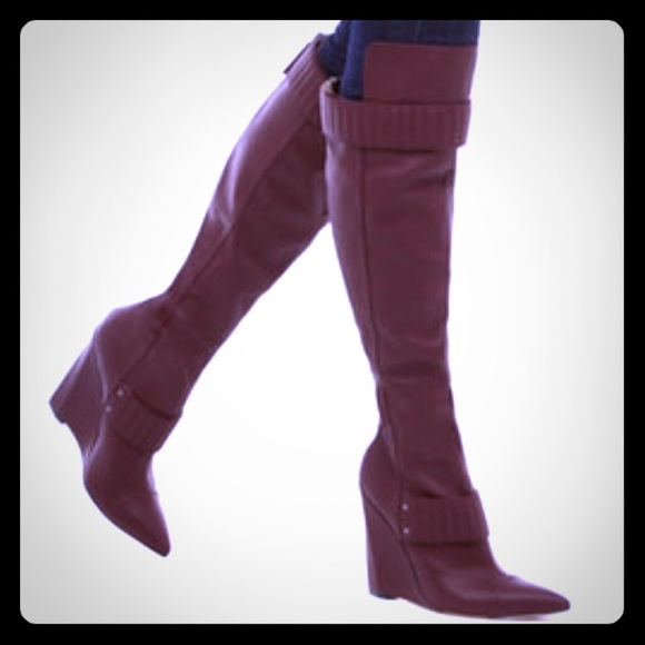 GWEN STEFANI Tall Wedge Brown Boots NWT size 7.5