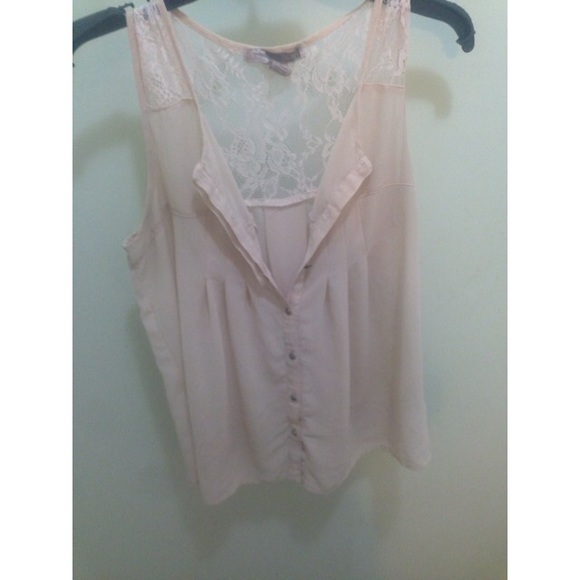 See through cream tank top