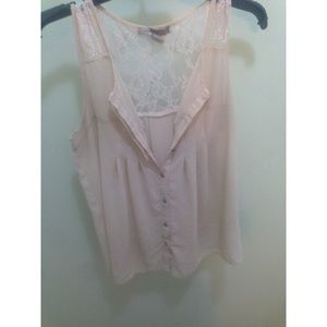 See through cream tank top