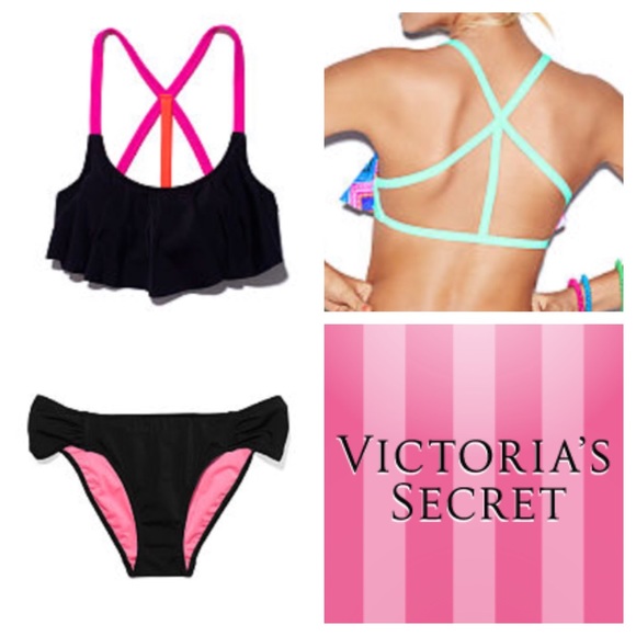 NWT Victoria's Secret Strappy Back Flounce Bikini
