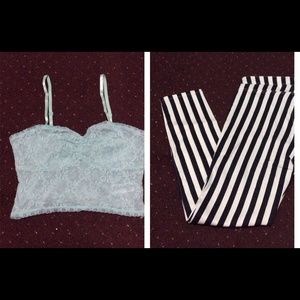 Crop Top/Striped Jeans Bundle