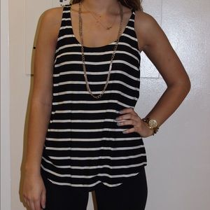 Cute black and white tank top!