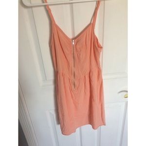 Peach Dress with Zipper Front