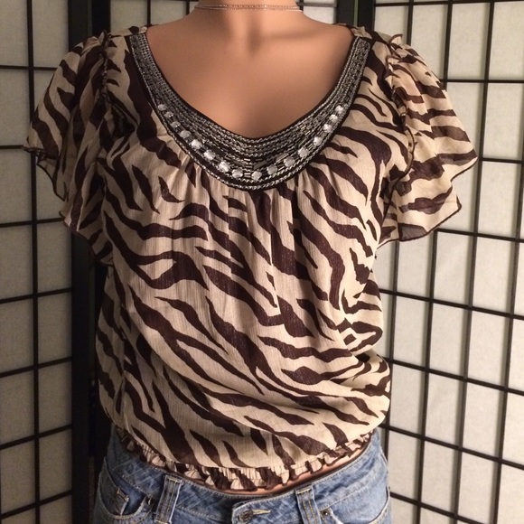Tops - 🔶ZEBRA PRINT BLOUSE🔶
