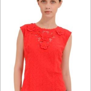 Nanette Lepore eyelet and lace top w/flowers -EUC