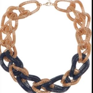 Aldo mesh navy & gold chain link necklace