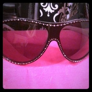 Valentino Pink Rhinestone Studded Aviators