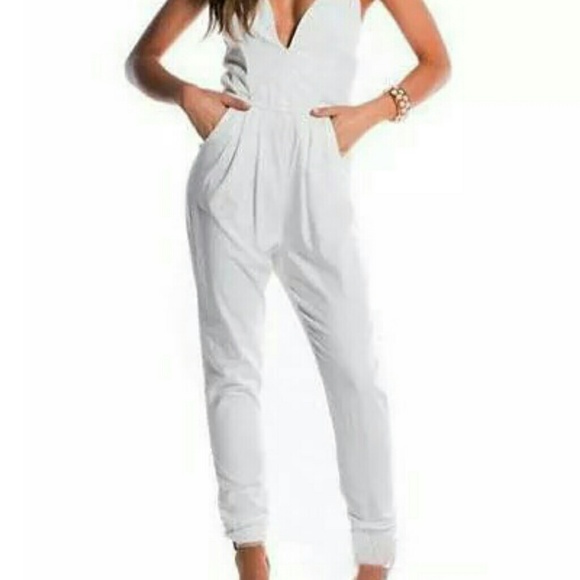 White Sleeveless Jumpsuit