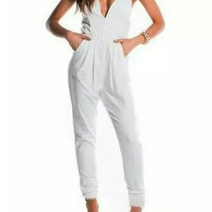 White Sleeveless Jumpsuit