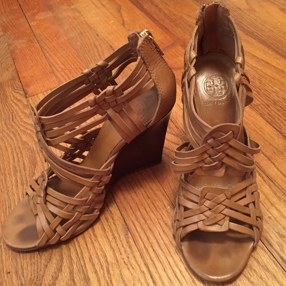 Tory Burch Shoes - Tory Burch Tevray Braided Leather Wedge Sandals