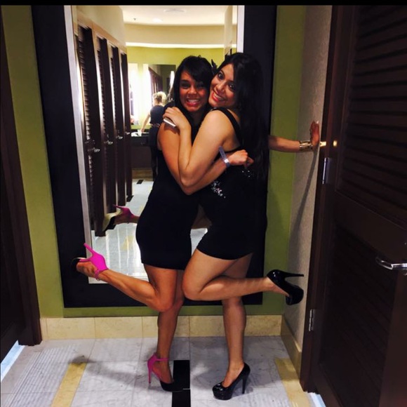 Pink and black stilettos
