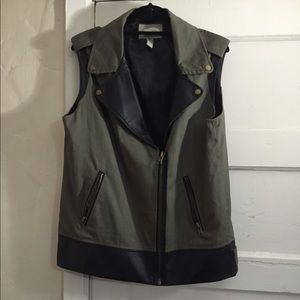 Love21 Leather/Green Vest