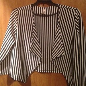 Black and White Striped Blazer