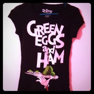 Green eggs and ham Dr. Seuss fitted t shirt