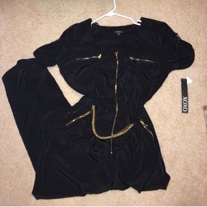 Black and gold romper