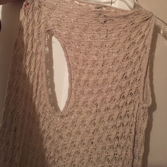 PAC SUN TAN KNIT SHAWL PERFECT FOR MUSIC FESTIVALS - Picture 3 of 4