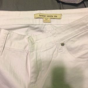 White Forever 21 skinny jeans