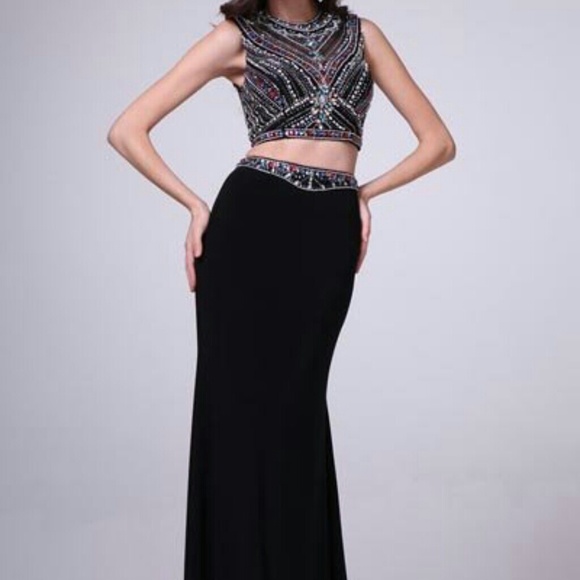 Two piece long crop top dress
