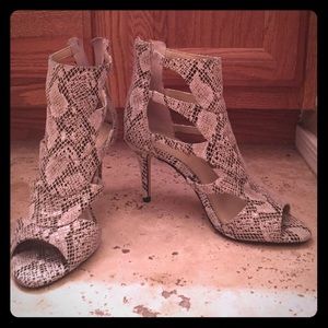 Snake print BCBG heels
