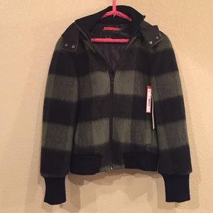 Black and green plaid jacket