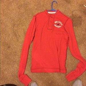 Hollister long sleeve red top great condition(: