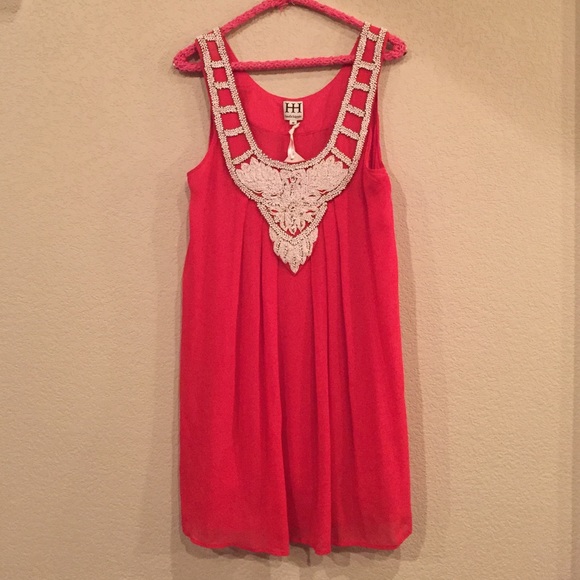 Coral beaded dress