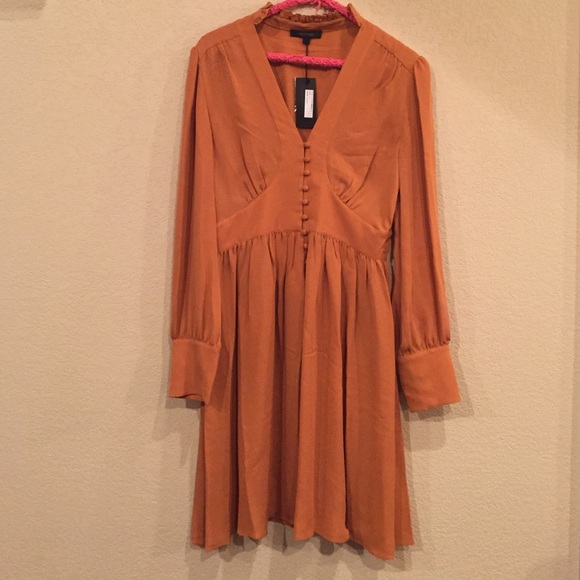 Alice Ritter burnt orange dress.