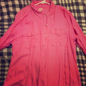 Pink button up flannel