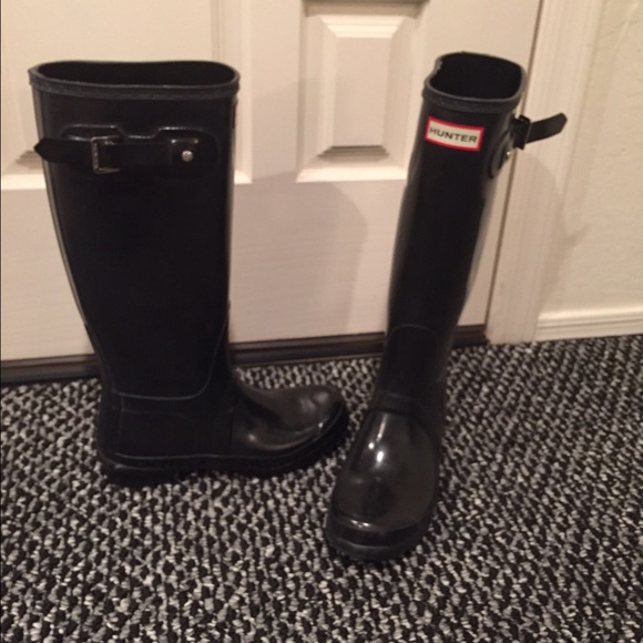 Hunter Boots - Hunter original tall black rain boots sz7 wellies