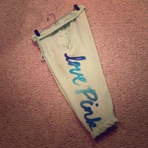 VS Pink mint green cropped sweats - small