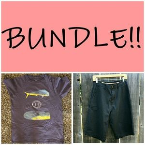 Bundle! Volcom Shorts & Reef T-shirt