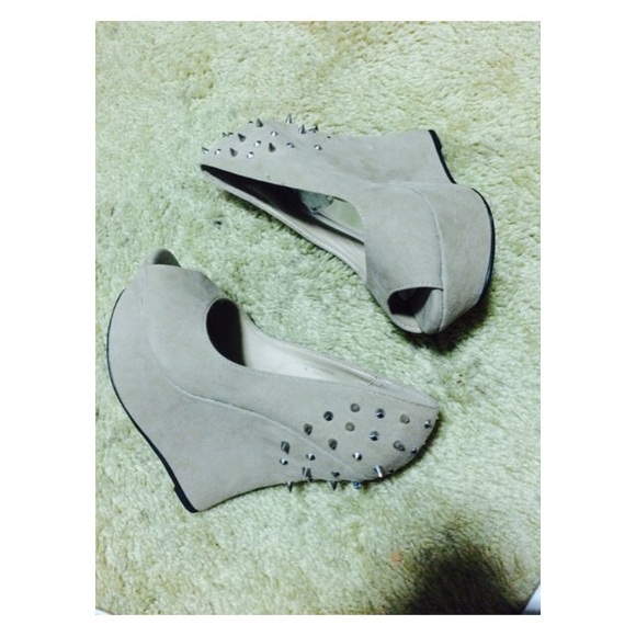 Light brown colored spiked heels