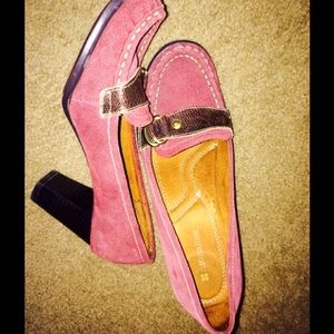 Maroon platform loafer