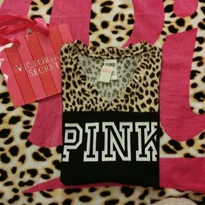 SOLD!PINK VS LEOPARD MUSCLE TANK