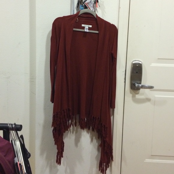 burgundy long sweater