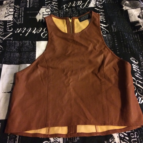 Faux leather tank