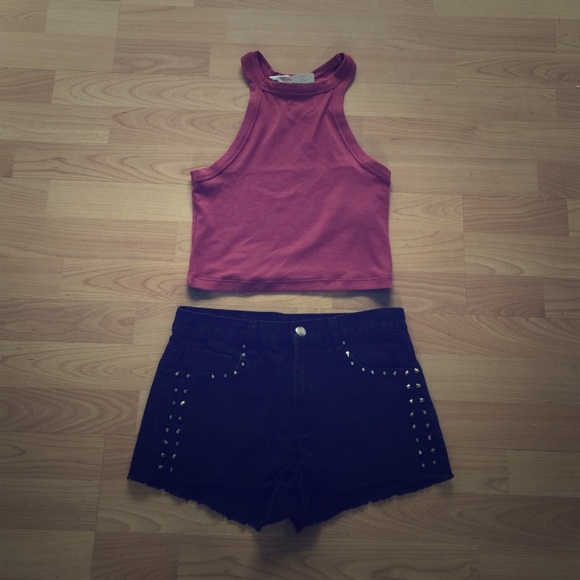 ❌SOLD❌Jean studded shorts