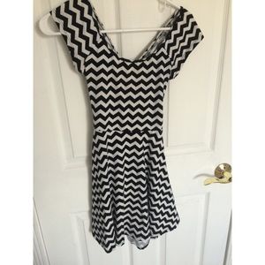 Chevron Print A-Line Dress