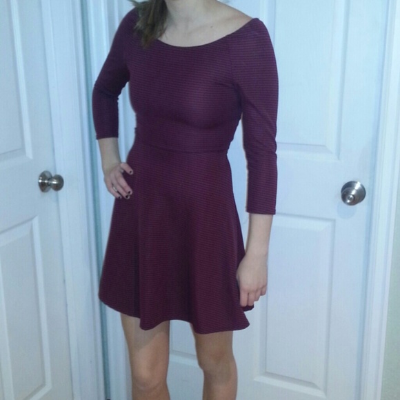 la hearts dresses | maroon and black striped dress | poshmark