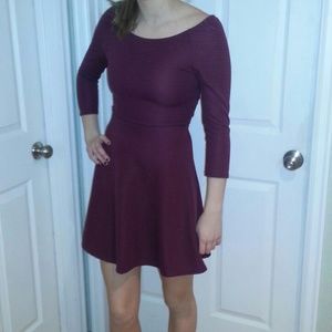 LA Hearts maroon and black striped dress