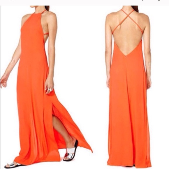 Nasty Gal orange maxi dress