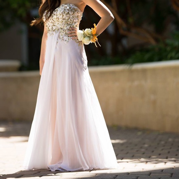 La Femme Gold Prom Dress - Picture 1 of 4