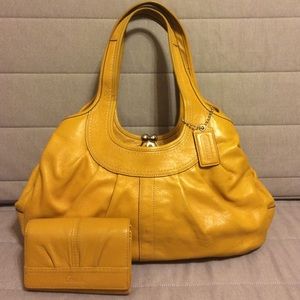 Mustard Colored Coach Handbag