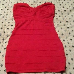 ♥Sexy red strapless bondage dress♥
