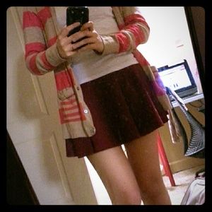 Burgundy (wine red) miniskirt