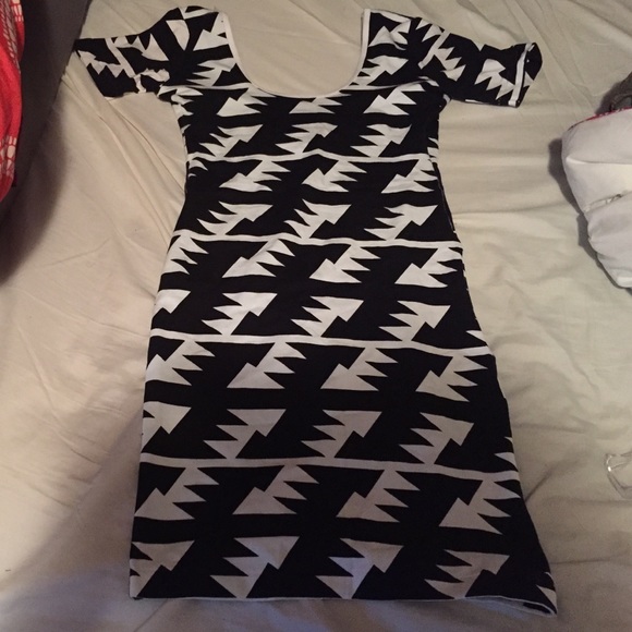 Printed cotton spandex, jersey double uneck dress